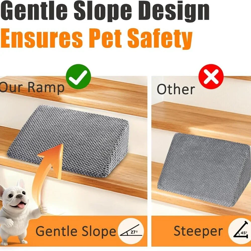 Dog Ramp for Stairs for Small & Senior Dogs and Cats (Gray, 6 Pack)